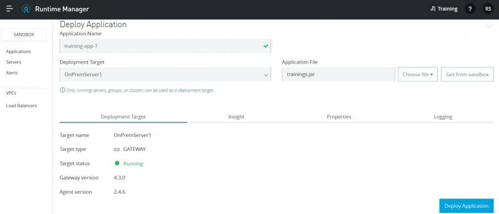 Deploy Application jar file