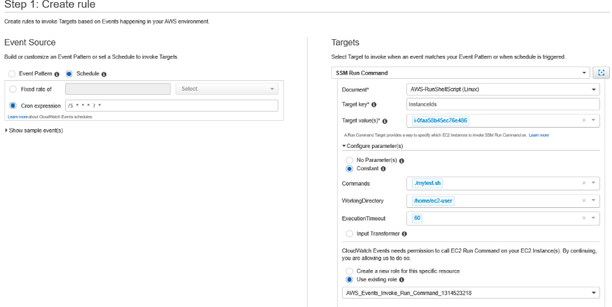 Cloudwatch event rule