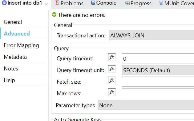 Transaction Configuration - Database Connector