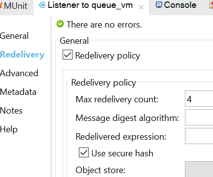 Configure redelivery policy