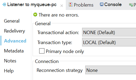 Transactional Action - None for Event Source