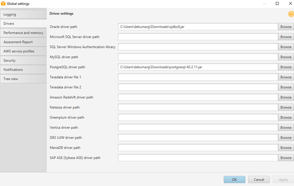 AWS SCT load driver